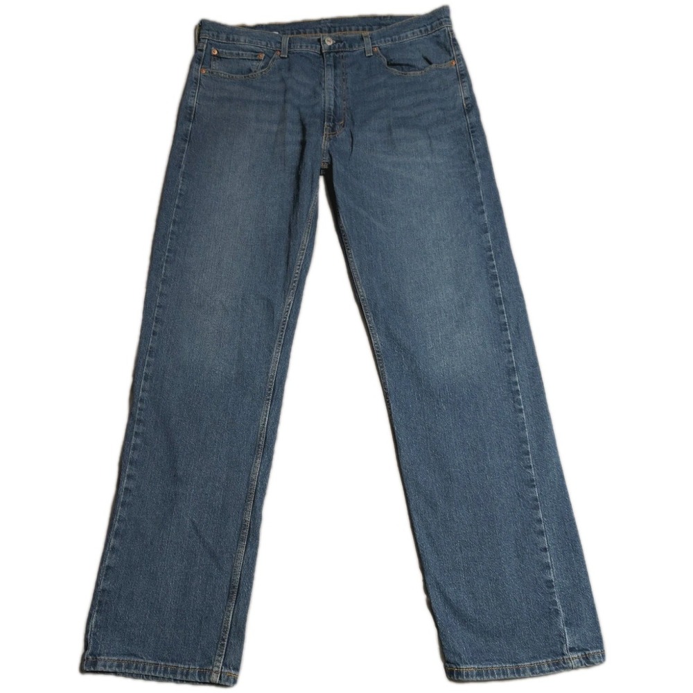 Levi's‎ 505 Regular Fit Jeans Mens 38x34 Medium Wash Straight Leg Stretch Denim